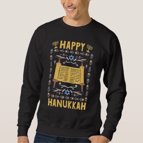 Happy Hanukkah T Jewish Dreidel Menorah Ugly Chris Sweatshirt