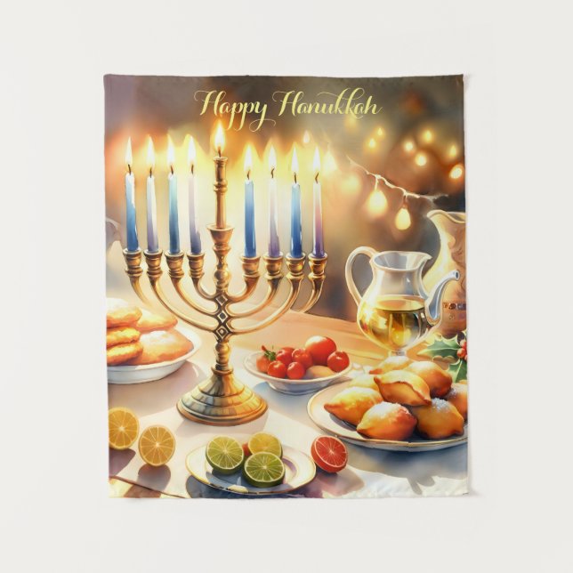 Happy Hanukkah Tapestry (Front)