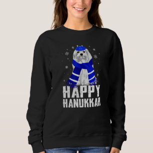 Happy Hanukkah Terrier Dog Wearing Jewish Hat Chan Sweatshirt