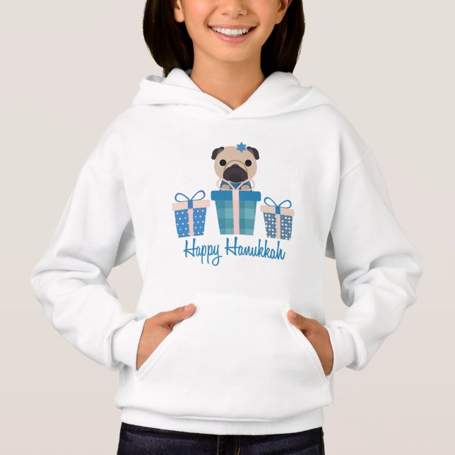 Happy Hanukkah Text.png Hoodie (Front)
