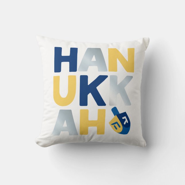 Happy Hanukkah  Throw Pillow (Front)
