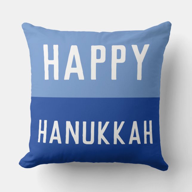 Happy Hanukkah Throw Pillow (Front)