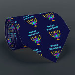 Happy Hanukkah Tie<br><div class="desc">Personalized gifts that say "Happy Hanukkah" feature Jewish Star and candles ready to light each special night.  Happy holidays and have a wonderful New Year!</div>