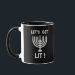 Happy Hanukkah Tis The Season Get Mug<br><div class="desc">Happy Hanukkah Tis The Season Get: A joyful Hanukkah design celebrating the festival of lights. Perfect for sharing warmth and laughter. Bright,  festive,  and inclusive.</div>