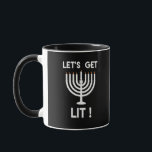 Happy Hanukkah Tis The Season Get Mug<br><div class="desc">Happy Hanukkah Tis The Season Get: A joyful Hanukkah design celebrating the festival of lights. Perfect for sharing warmth and laughter. Bright,  festive,  and inclusive.</div>