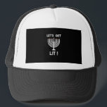 Happy Hanukkah Tis The Season Get Trucker Hat<br><div class="desc">Happy Hanukkah Tis The Season Get: A joyful Hanukkah design celebrating the festival of lights. Perfect for sharing warmth and laughter. Bright, festive, and inclusive.</div>
