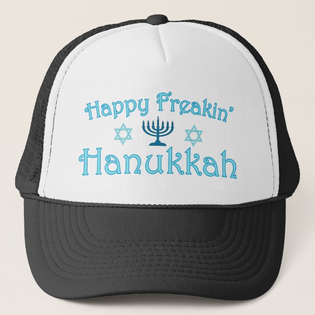 happy hanukkah trucker hat (Front)