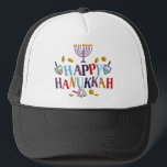 Happy Hanukkah Trucker Hat<br><div class="desc">Customize it with your own design,  or any of ours.</div>