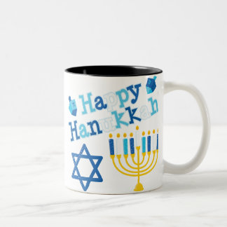 Happy Hanukkah Two-Tone Coffee Mug