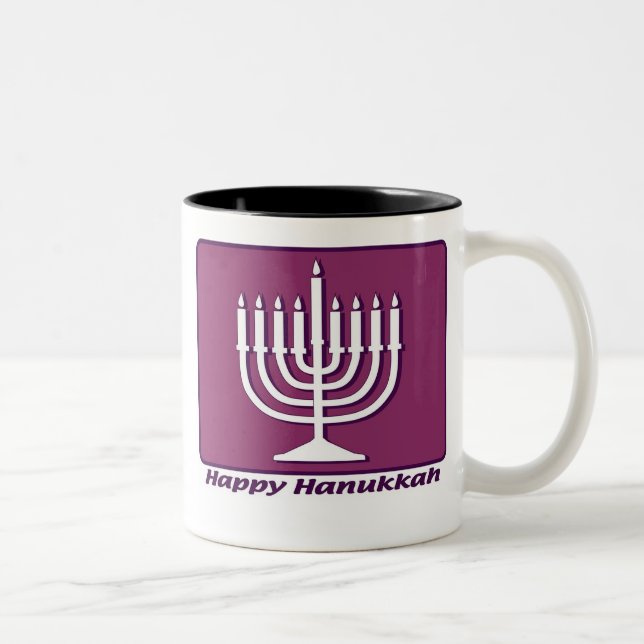 Happy Hanukkah Two-Tone Coffee Mug (Right)