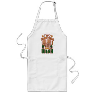 Happy Hanukkah Two Traditions One Wish Christmas Long Apron