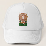 Happy Hanukkah Two Traditions One Wish Christmas Trucker Hat<br><div class="desc">Two Christmas trees,  two Stars of David and a menorah design to celebrate Hanukkah or for the family photo. Check out other Hanukkah designs from this store</div>