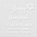 Happy Hanukkah Typography #10 Name Return Address Embosser<br><div class="desc">Elegant Happy Hanukkah Typography #10 Star of David Custom Name Return Address Embosser ===========
.</div>