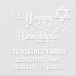 Happy Hanukkah Typography #10 Name Return Address Embosser<br><div class="desc">Elegant Happy Hanukkah Typography #10 Star of David Custom Name Return Address Embosser ===========
.</div>