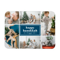 Happy Hanukkah Typography Blue Photo Collage