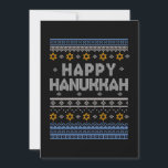 Happy Hanukkah Ugly Shirt Jewish Festival Gift Invitation<br><div class="desc">This "Happy Hanukkah Ugly Shirt Jewish Festival Gift" is the perfect design in celebrating the Jewish festival. Great gift idea for Christmas,  Birthdays and Any Occasions.</div>