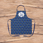 Happy Hanukkah Watercolor Stars Of David Apron<br><div class="desc">Watercolor Hand-painted by Kredas.
Quality Hanukkah aprons for you to customize with your special holiday message.</div>