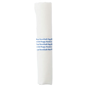 Happy Hanukkah white blue modern typography party Napkin Bands
