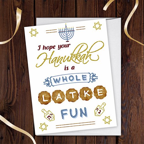 Happy Hanukkah Whole Latke Fun Funny Custom Card