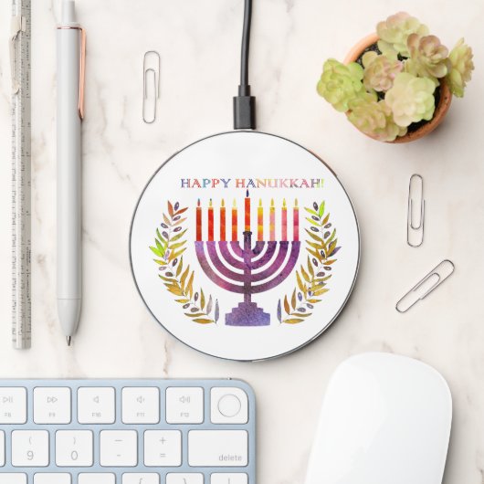 Happy Hanukkah Wireless Charger (Desk)