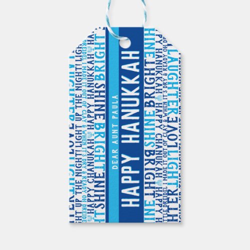 Happy Hanukkah Wishes LOVE light laughter Funky Gift Tags