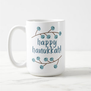 Happy Hanukkah with Berry Branches Coffee Mug