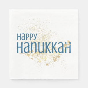 Happy Hanukkah (with Gold Foliage) Napkins