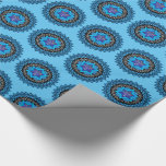 Happy Hanukkah with menorah blue Wrapping Paper<br><div class="desc">Great pattern for wrapping your Hanukkah gifts. Blue menorah with Star of David on blue background, </div>