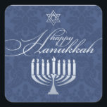 Happy Hanukkah with Menorah Sticker<br><div class="desc"></div>