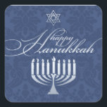 Happy Hanukkah with Menorah Sticker<br><div class="desc"></div>