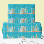 Happy Hanukkah Wrapping Paper<br><div class="desc">.Celebrate eight days and eight nights of the Festival of Lights with Hanukkah cards and gifts. The festival of lights is here. Light the menorah, play with the dreidel and feast on latkes and sufganiyots. Celebrate the spirit of Hanukkah with friends, family and loved ones by wishing them Happy Hanukkah....</div>