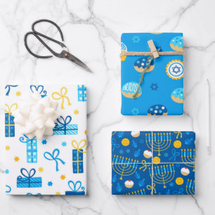 Happy Hanukkah Wrapping Paper Sheets