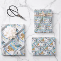 Happy Hanukkah Wrapping Paper Set of 3