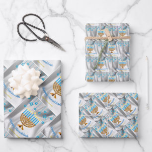 Happy Hanukkah Wrapping Paper Sheets