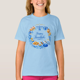 Happy Hanukkah Wreath  T-Shirt