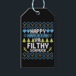 Happy Hanukkah Ya Filthy Schmuck Jewish Sweater Gift Tags<br><div class="desc">chanukah, menorah, hanukkah, dreidel, jewish, Chrismukkah, holiday, latkes, christmas, </div>