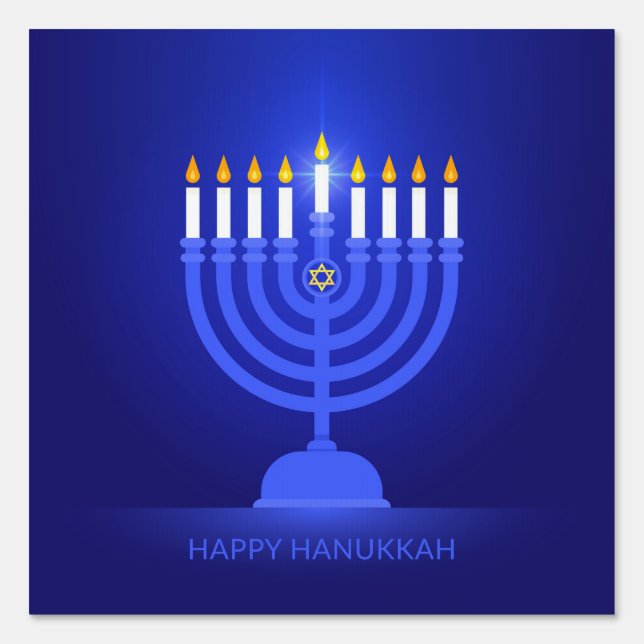 Happy Hanukkah Yard Sign (Front)