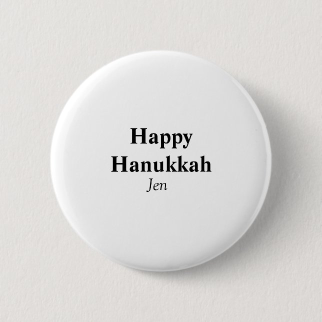 Happy Hanukkah your name text image editable  Button (Front)