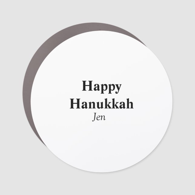 Happy Hanukkah your name text image editable  Car Magnet (Front)