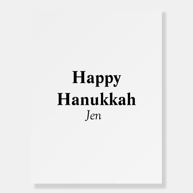 Happy Hanukkah your name text image editable  Foam Board (Front)