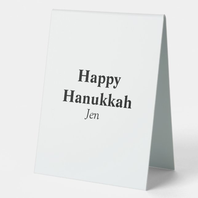 Happy Hanukkah your name text image editable  Table Tent (Front)