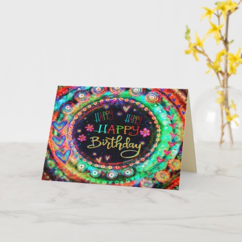 Happy Happy Birthday Fun Inspirivity Colorful Card