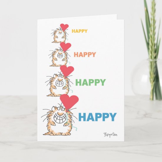 HAPPY HAPPY CAT Valentines by Boynton Holiday Card