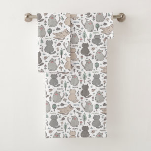 Happy Happy Cats Bath Towel Set