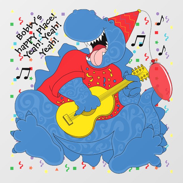 Happy Happy Dinosaur Wall Decal (Front)