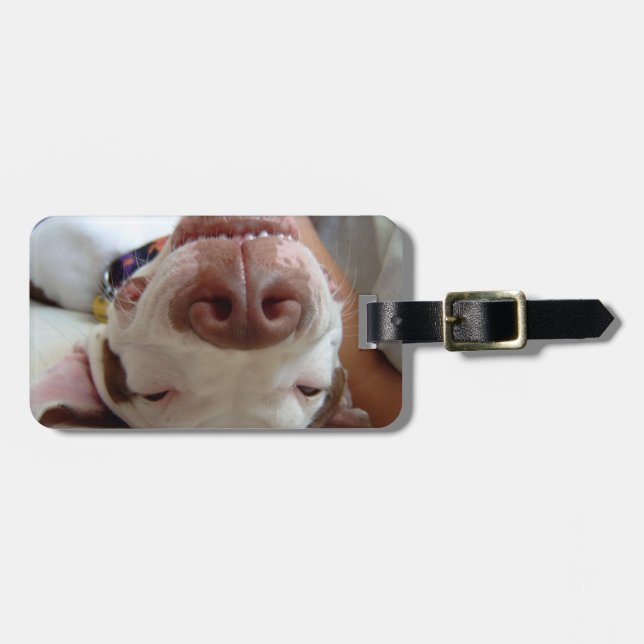 Happy Happy Dog Customizable Luggage Tag (Front Horizontal)