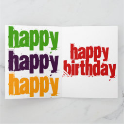 Happy Happy Happy Big Birthday Card 8 x 11 | Zazzle