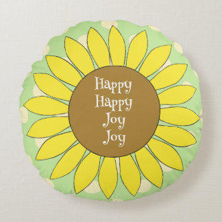 Happy Happy Joy Joy Polka dot Round Pillow