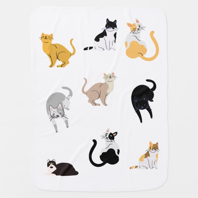 Happy happy kitty cat baby blanket (Front)
