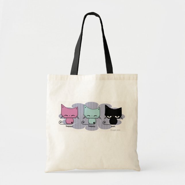 happy. happy. meh. Tote bag (Front)